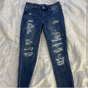 American Eagle Crop Ripped Jeans
